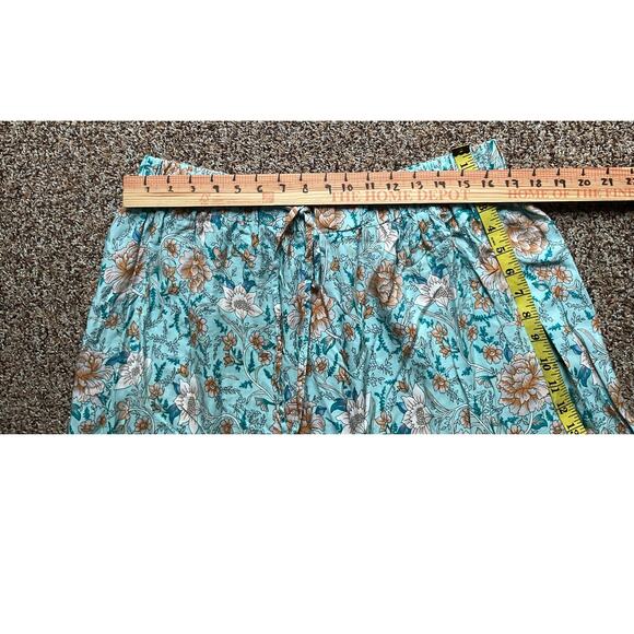 Simplee Boho Mint Floral Print Maxi Skirt Cottagecore Gypsy Hippie Bohemian, 2XL - Picture 6 of 16